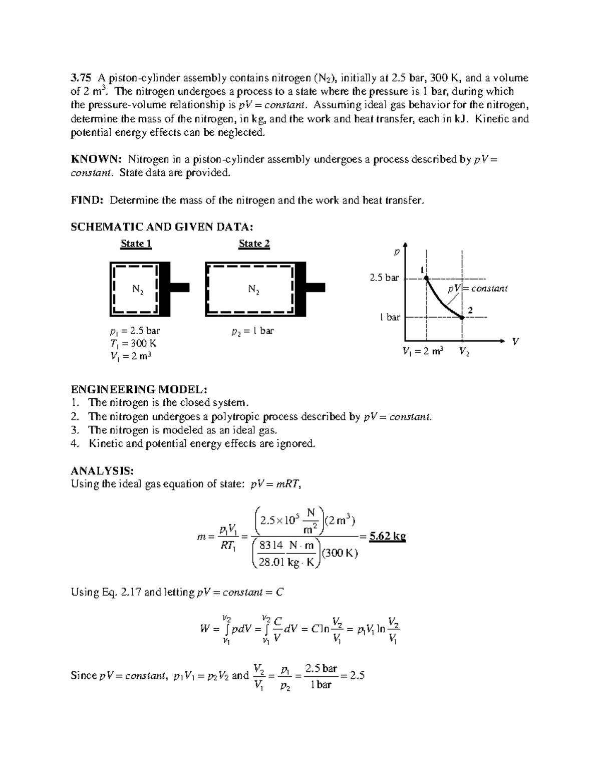 Hw Solutions Ydkjfgnfdkjgn A Piston Cylinder Assembly Contains