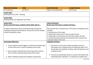 presentation form tefl