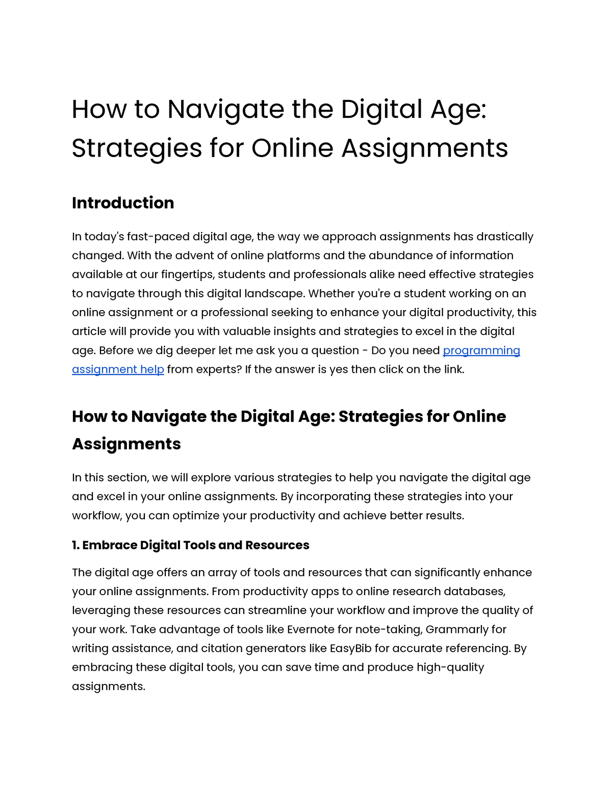 write an essay about digital age