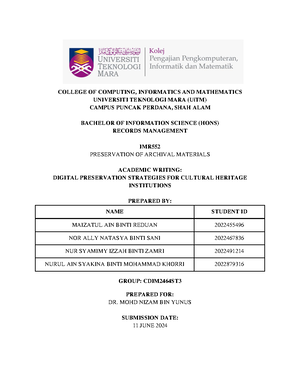 Guideline individual Assigment Article Review - FACULTY OF INFORMATION ...