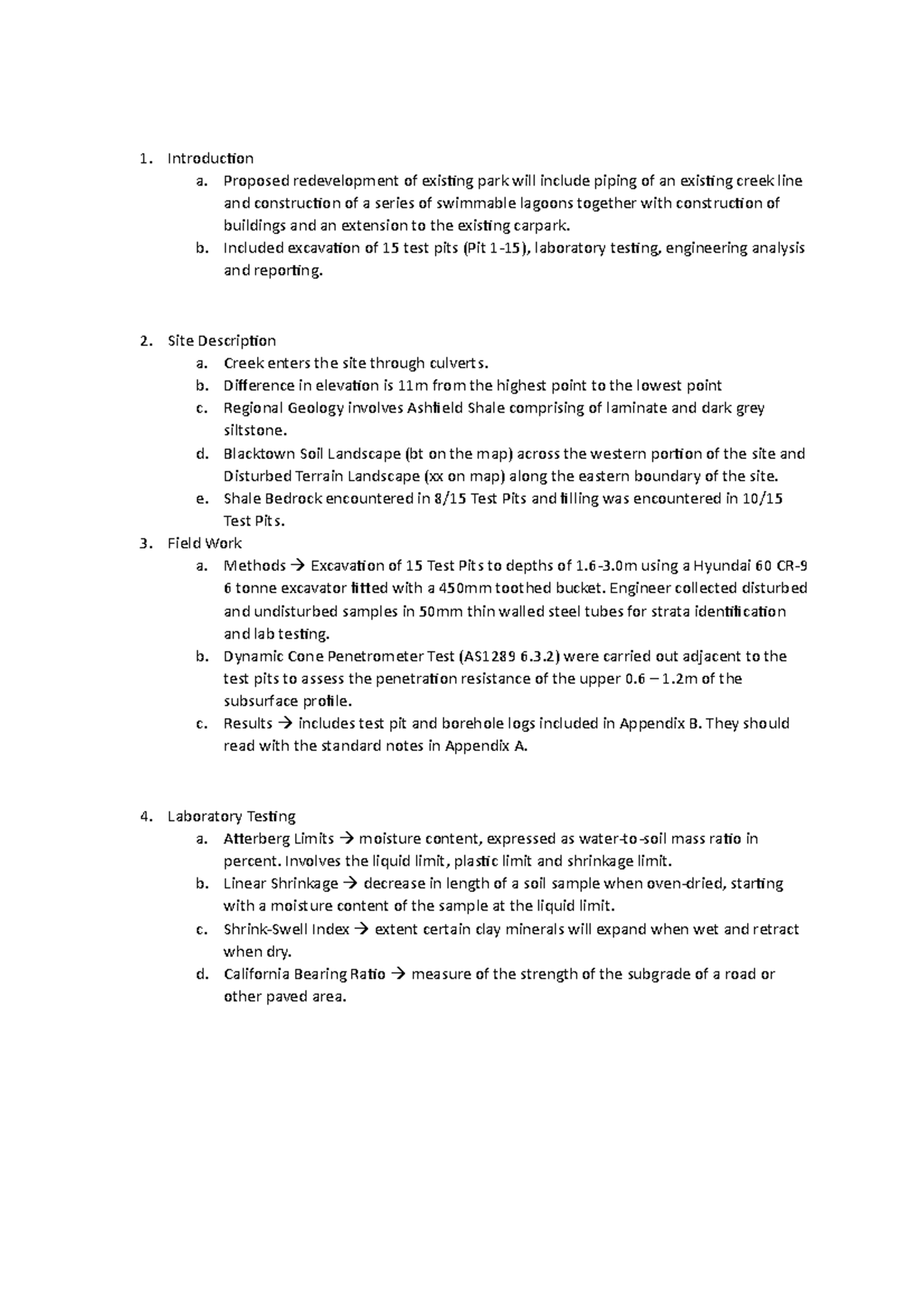 Douglas Partners Geotechnical Report Summary - Introduction a. Proposed ...