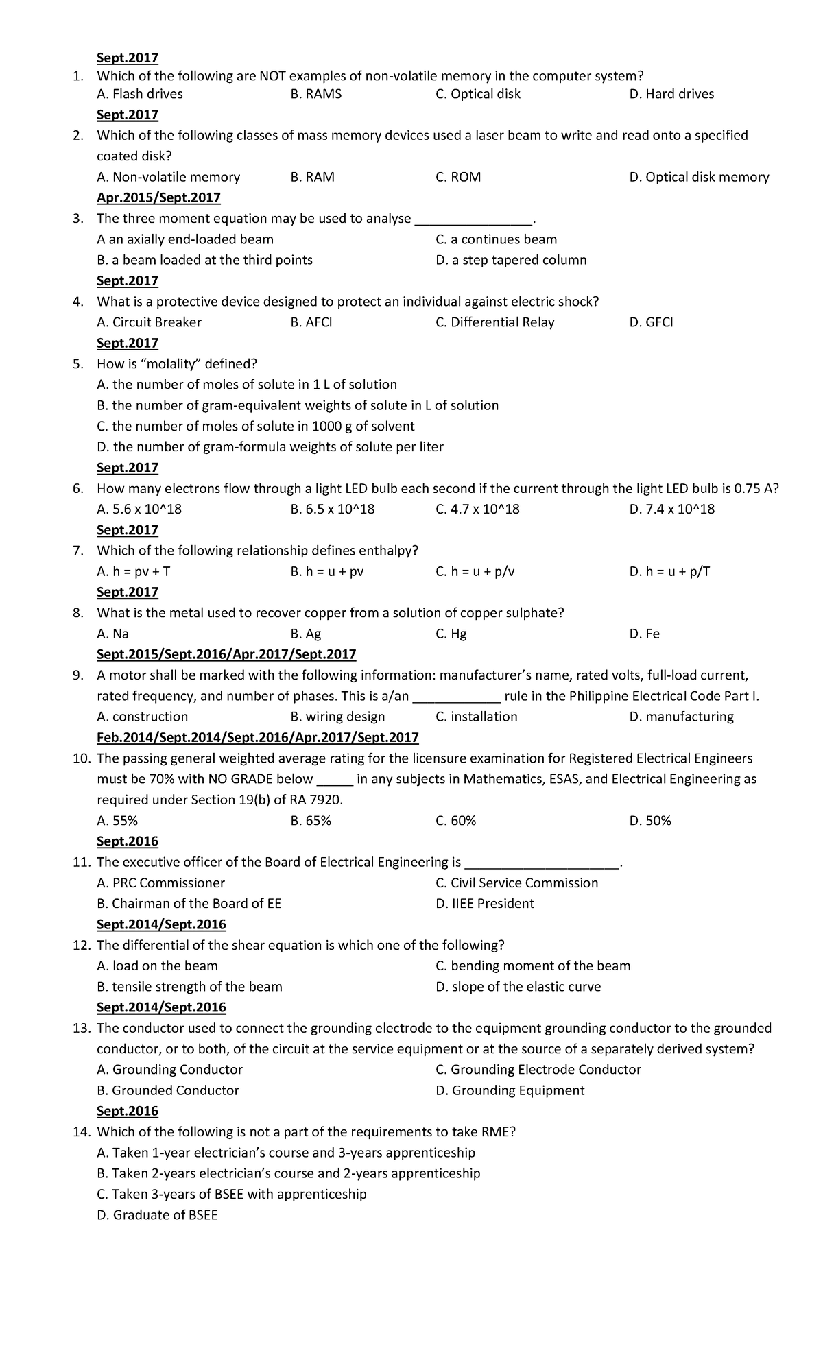 ESAS Actual Objectives - Which of the following are NOT examples of non ...