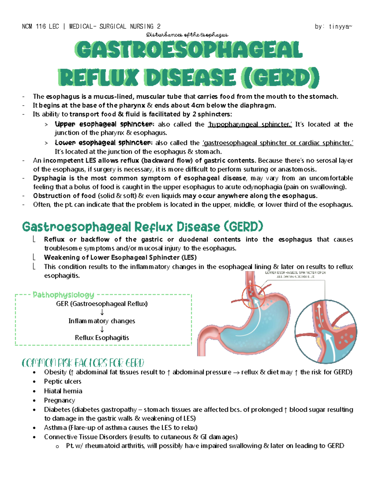 4. Disturbances of the Esophagus (GERD) - Disturbances of the Esophagus ...