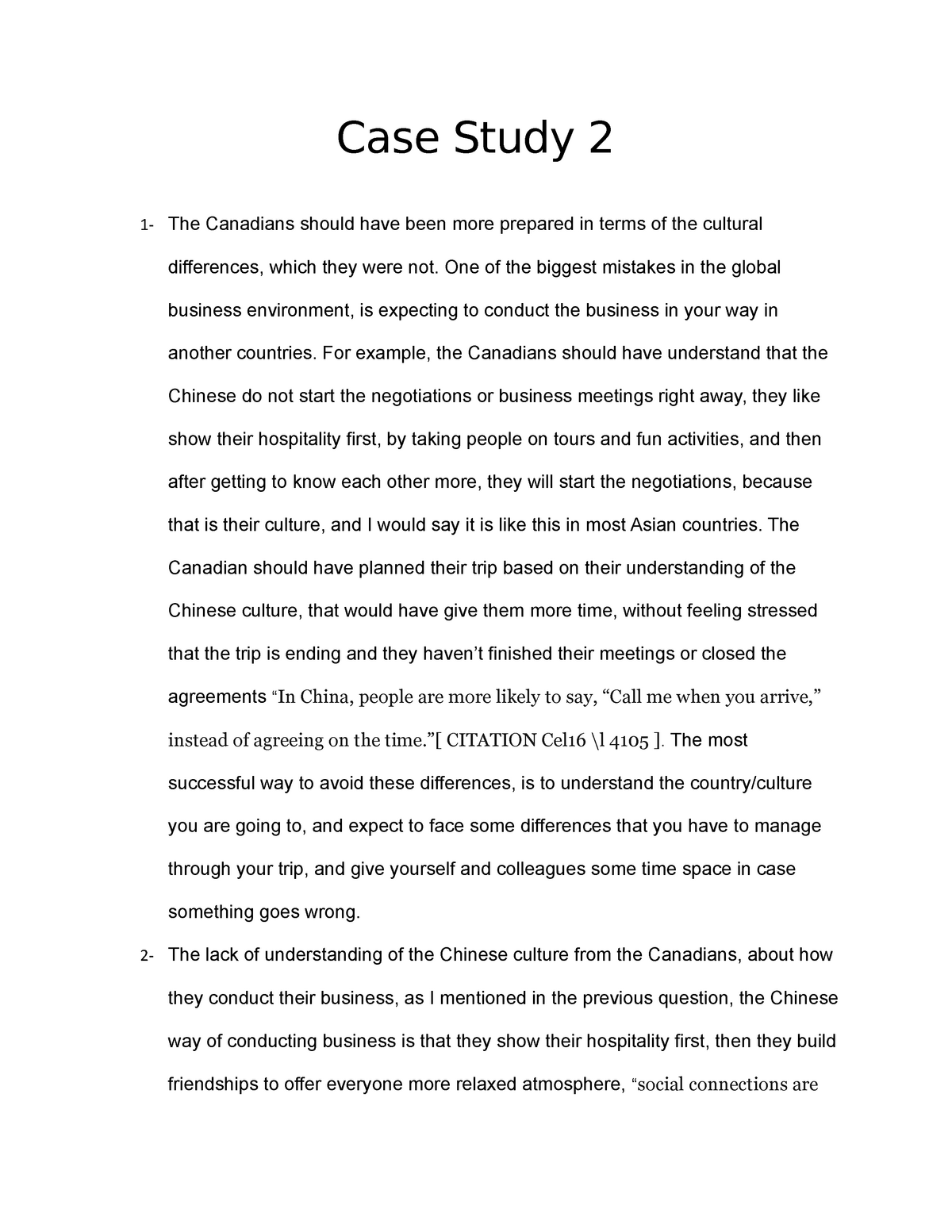 case study business environment