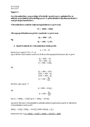 Matematik Eksamensopgaver - Matematik Eksamens - Studocu