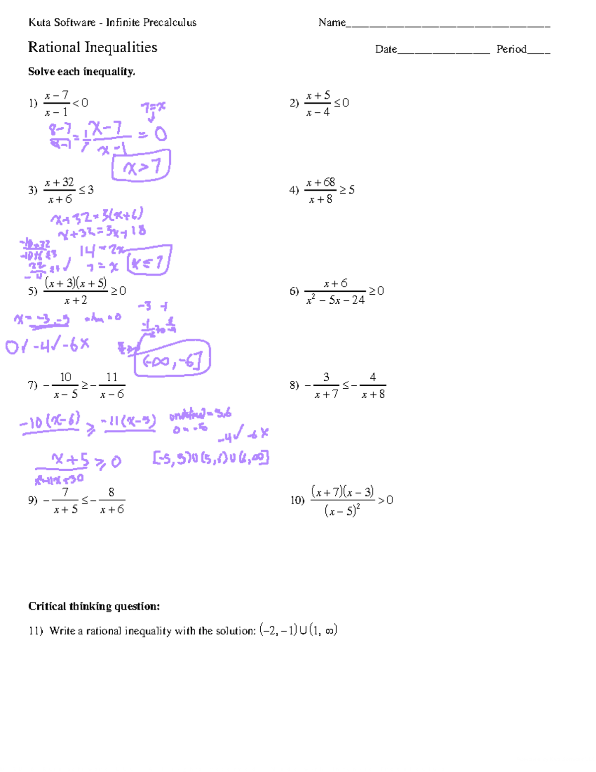 Kami Export - Rational Inequalities WS 3 - ©A h 2 x 0 G 1 i 6 H kKbu ...