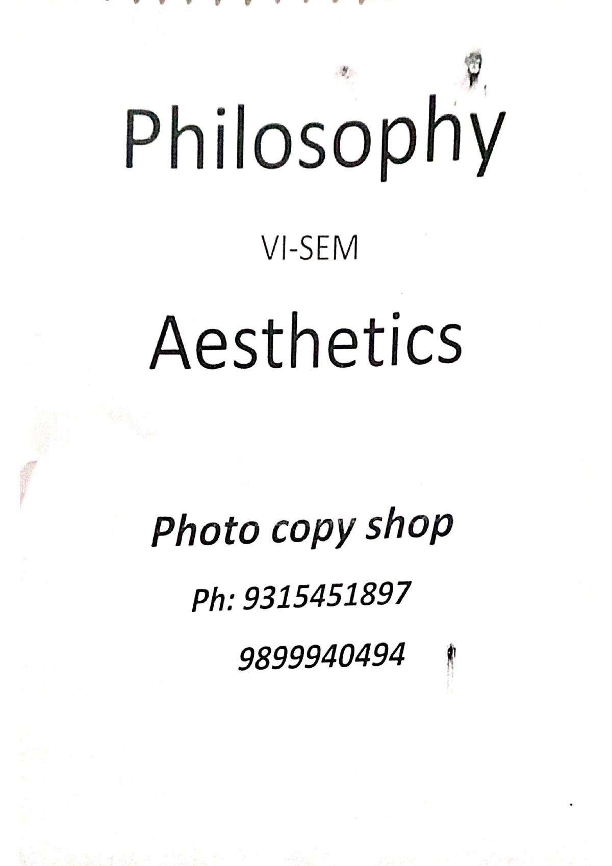 Aesthetic - B.A.(hons.) Philosophy - Studocu