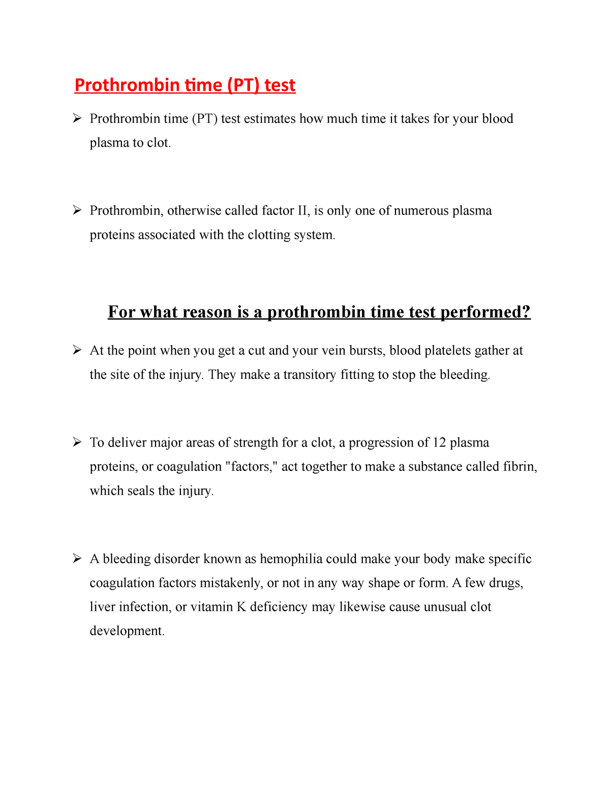 case study 11 1 prothrombin test collection