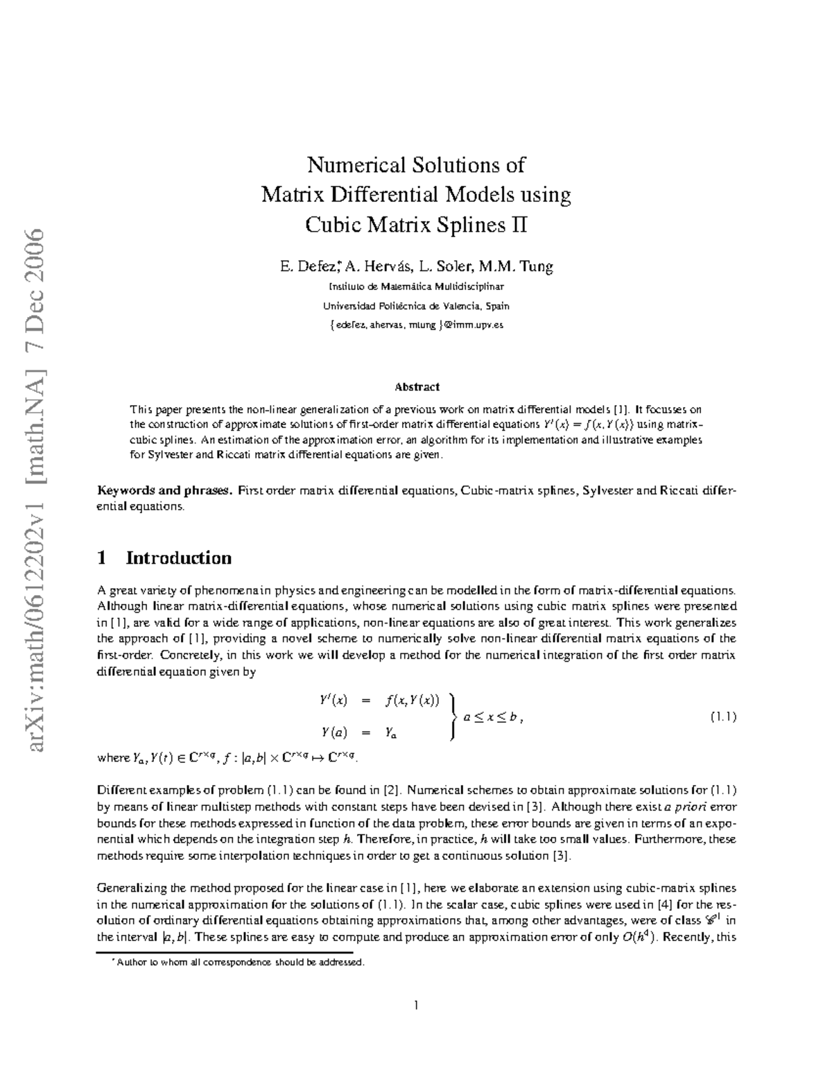 0612202 - Cours - arXiv:math/0612202v1 [math] 7 Dec 2006 Numerical ...