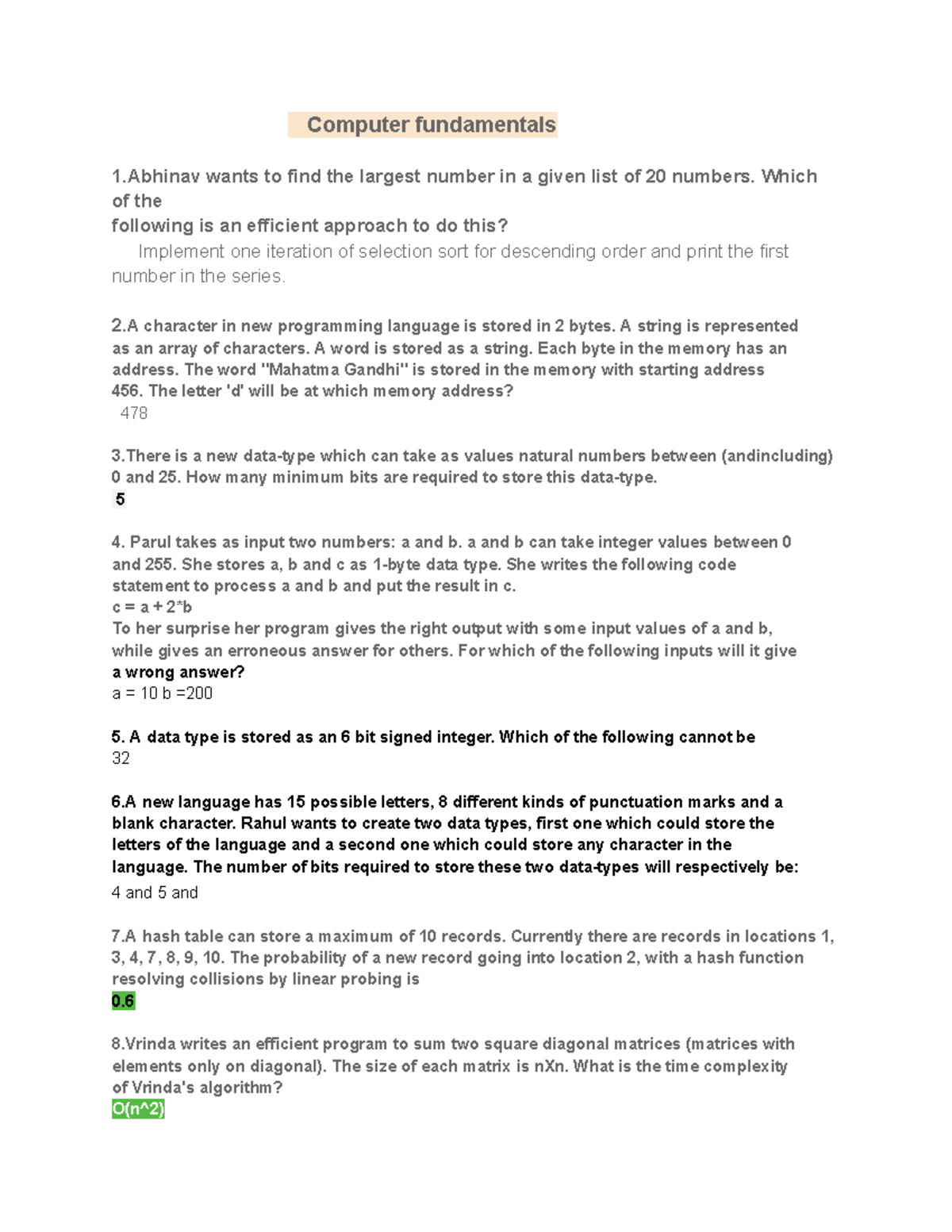 Computer fundamentals lp - Computer fundamentals 1 wants to find the ...