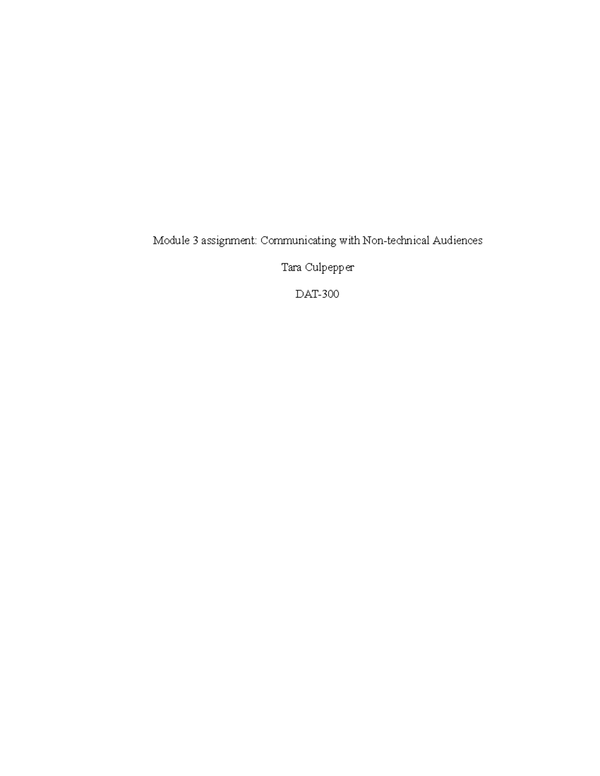 MOD 3 Assignment - n/a - Module 3 assignment: Communicating with Non ...