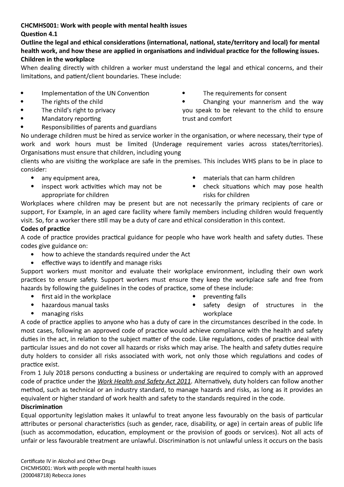 unit 4 legal and ethical responsibilities assignment sheet answers
