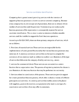 Service candidate identification