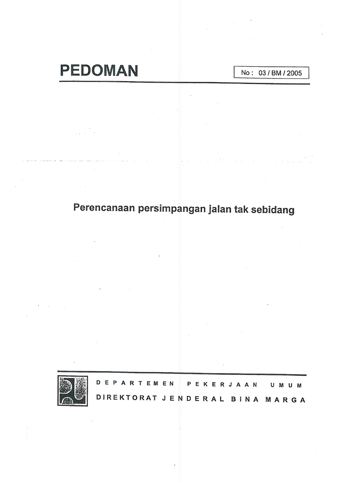 Pedoman Perencanaan Persimpangan Jalan Tak Sebidang - Geometrik Jalan ...