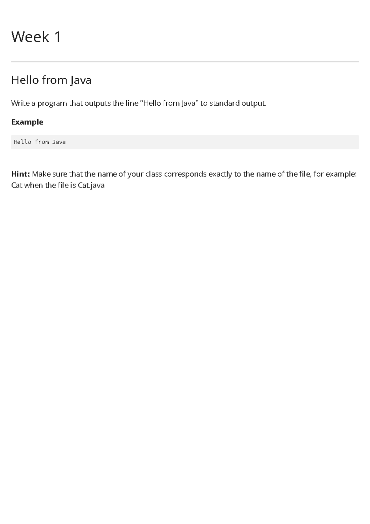 Week-1 - This is the lecture slide - Week 1 Hello from Java Write a ...