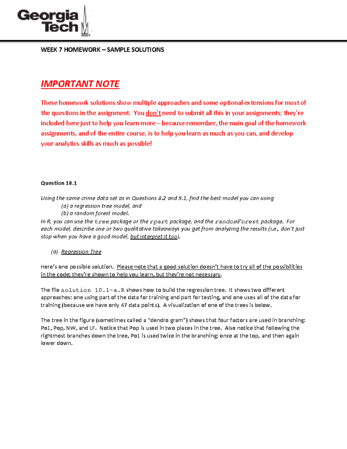 Week 7 Homework Solutions - Spring - WEEK 7 HOMEWORK – SAMPLE SOLUTIONS ...