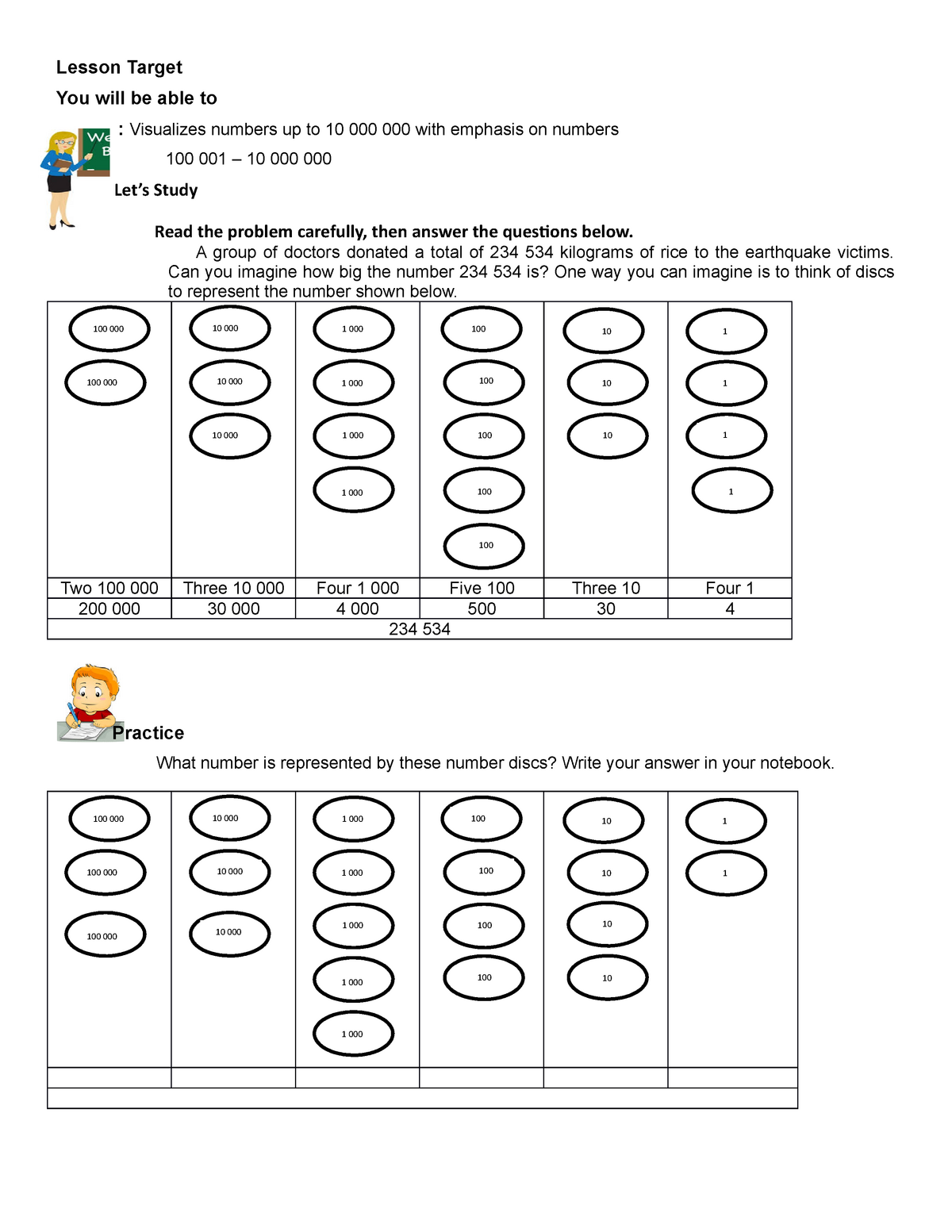 Number Disc Worksheet Grade 2
