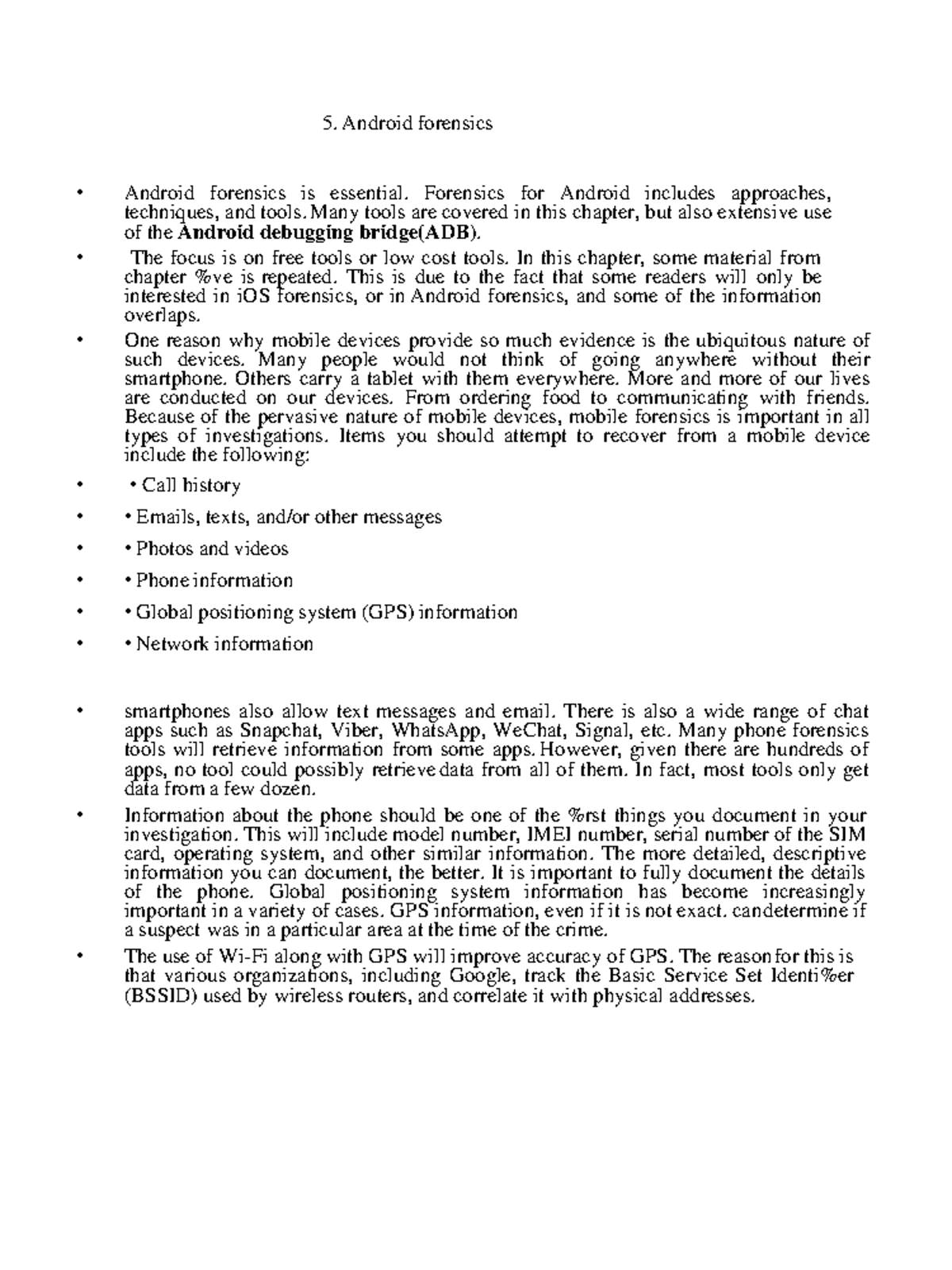 DMF UNIT 5 - Notes - Android forensics Android forensics is essential ...