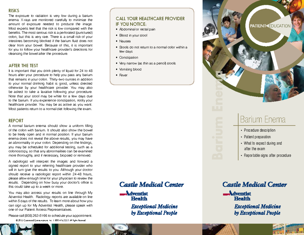 BariumEnema Practice materials Barium Enema Procedure description
