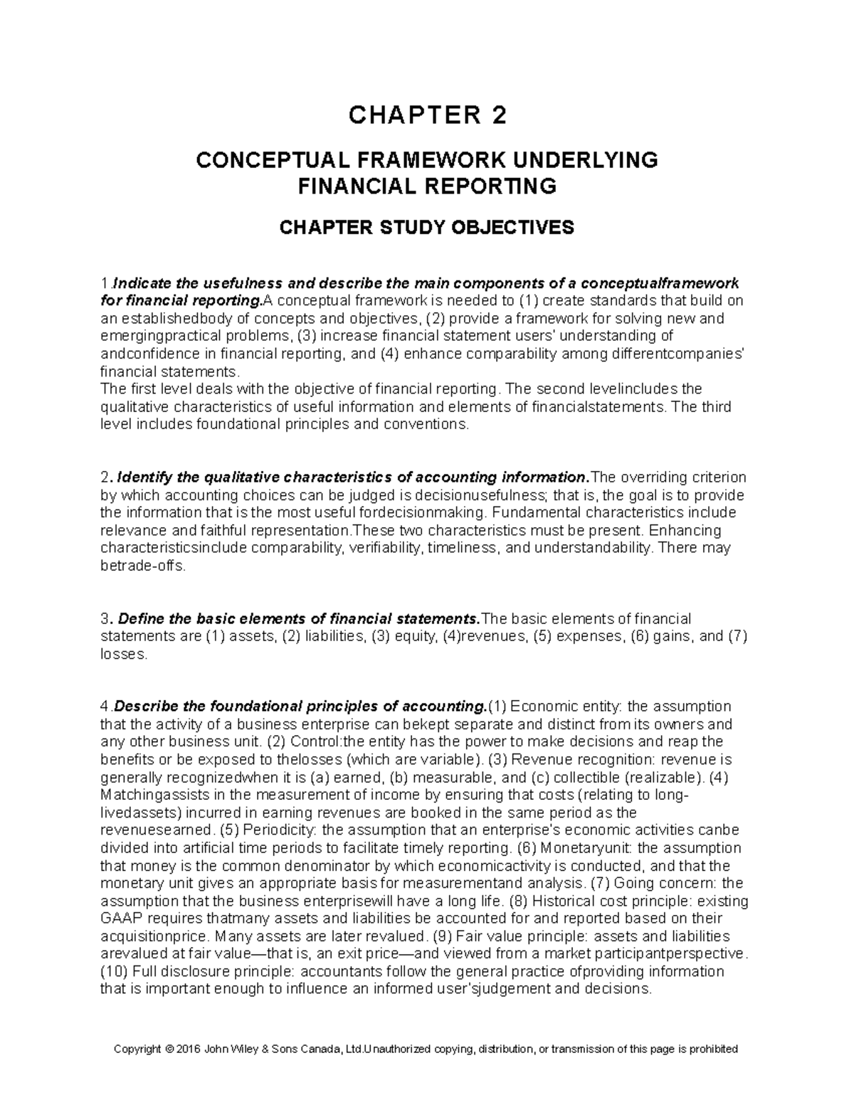 Test 9 June 2016, Answers - CHAPTER 2 CONCEPTUAL FRAMEWORK UNDERLYING ...