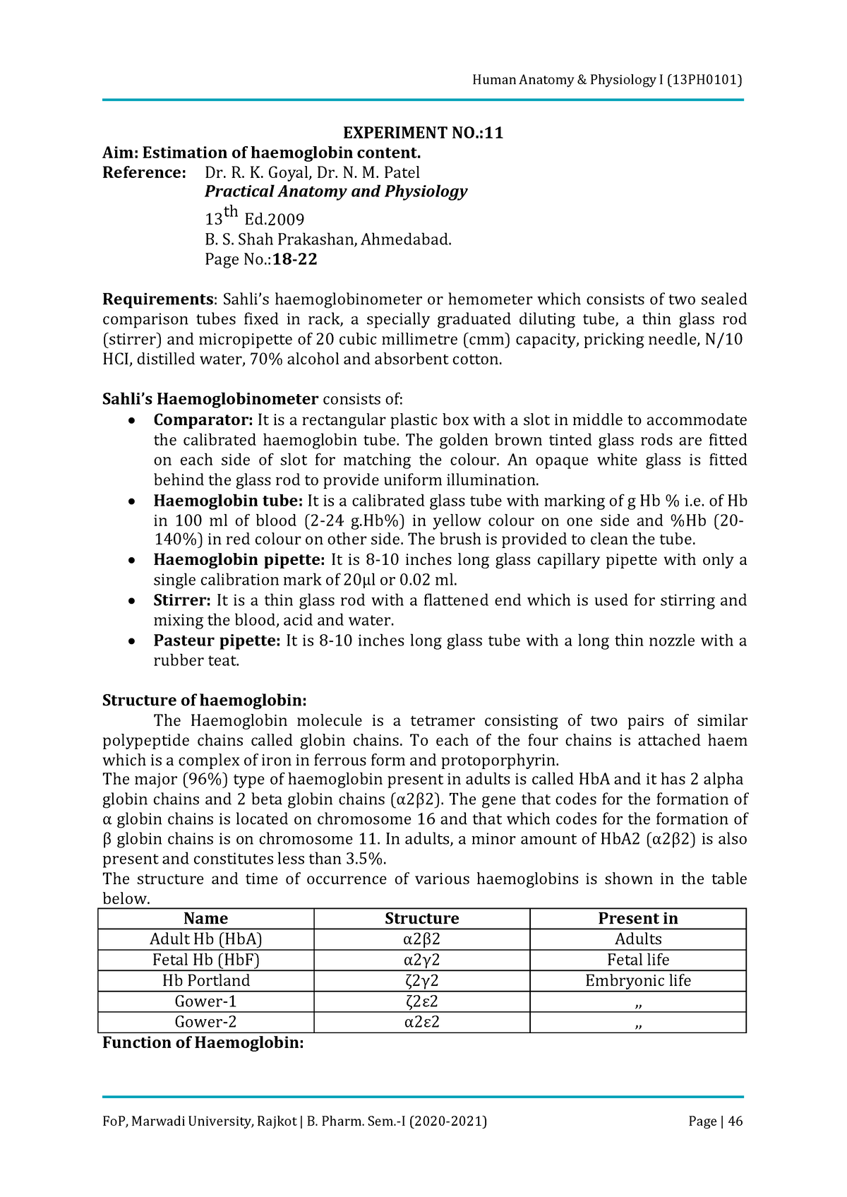 Estimation Of Haemoglobin Content EXPERIMENT NO Aim Estimation Of   Thumb 1200 1695 