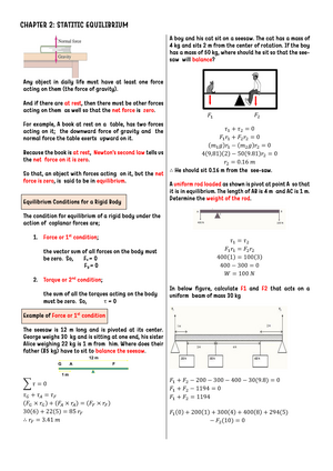 equilibrium of turning force experiment