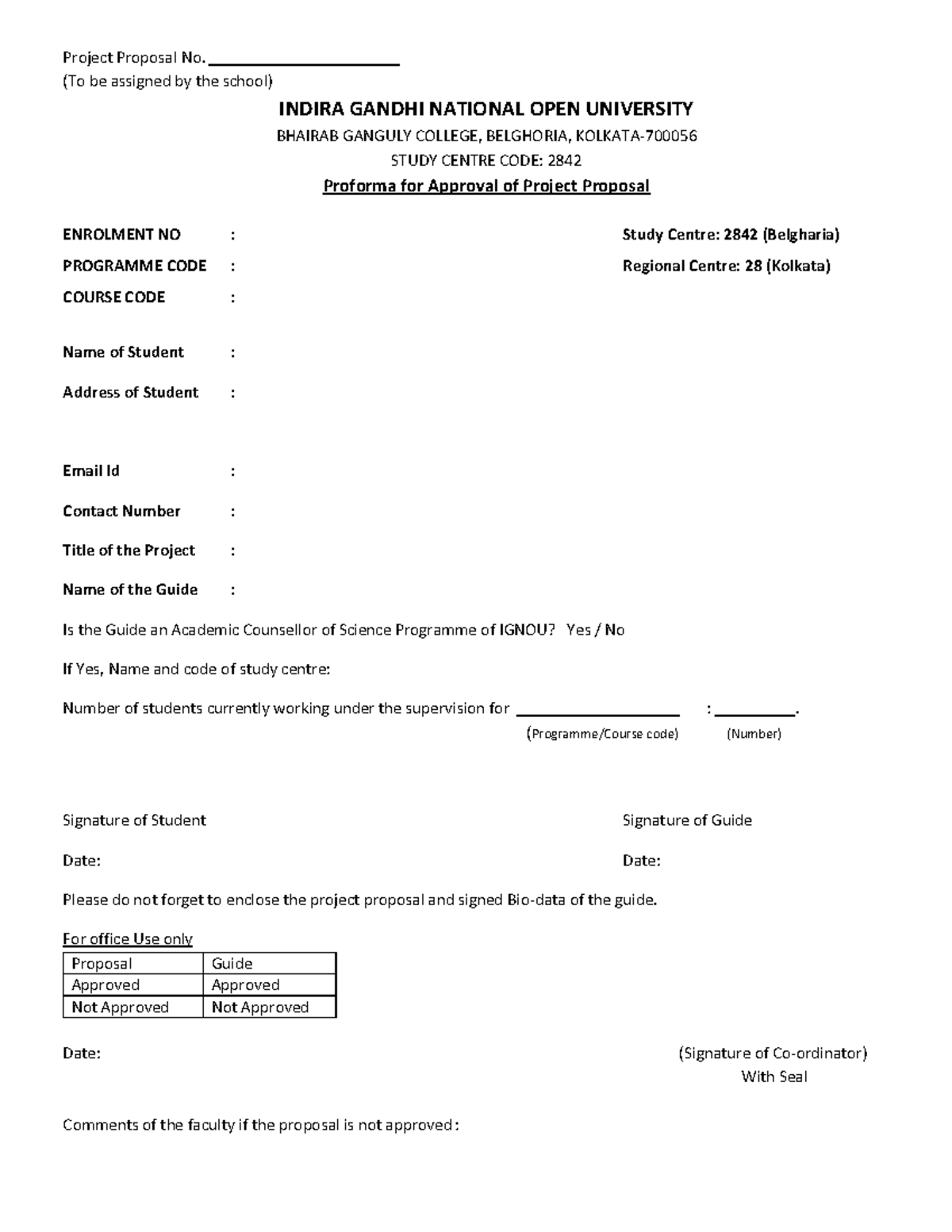 PP - PROJECT WORK FOR MBA MMPP TOPIC - Project Proposal No. (To be ...