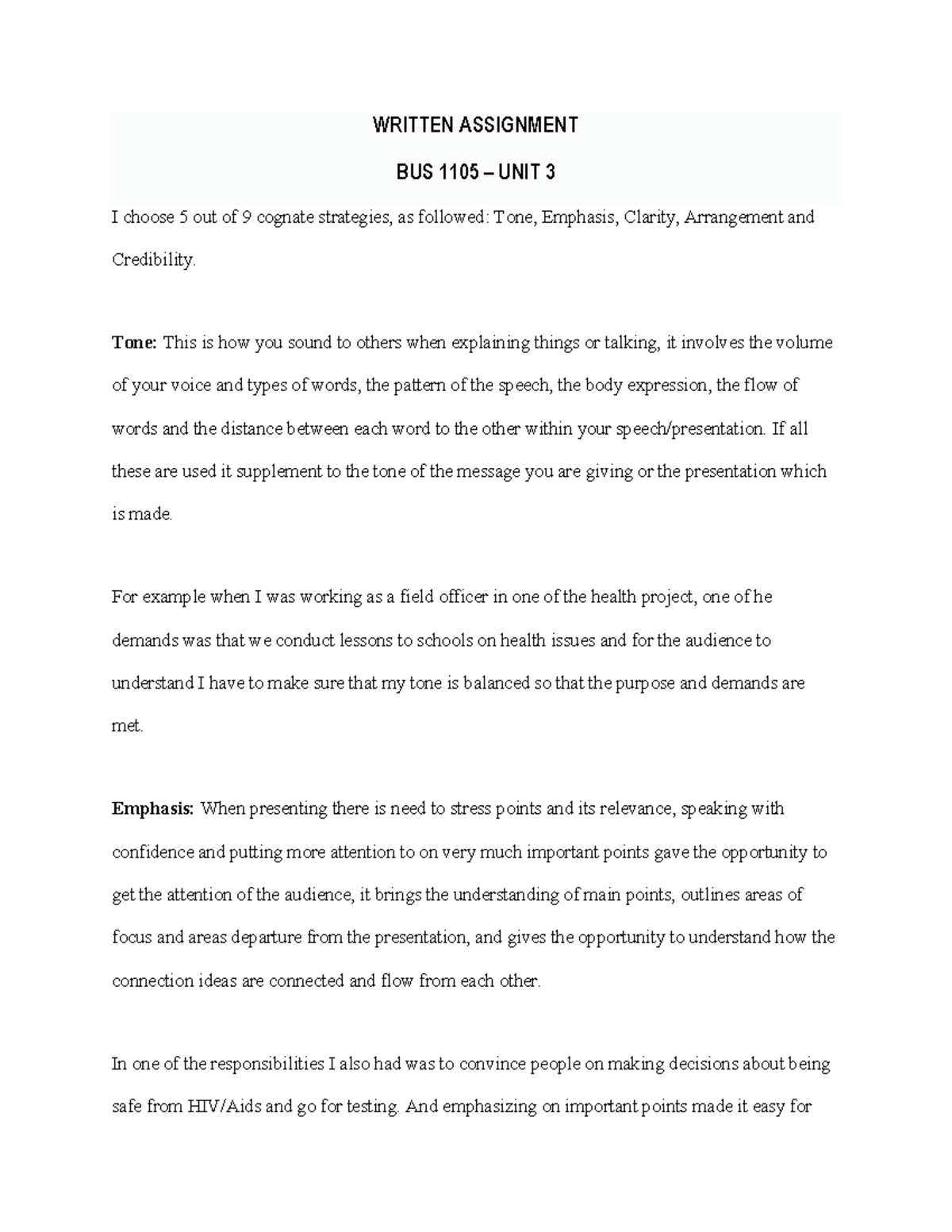 BUS 1105 UNIT 3 - Written Assignment - WRITTEN ASSIGNMENT BUS 1105 ...