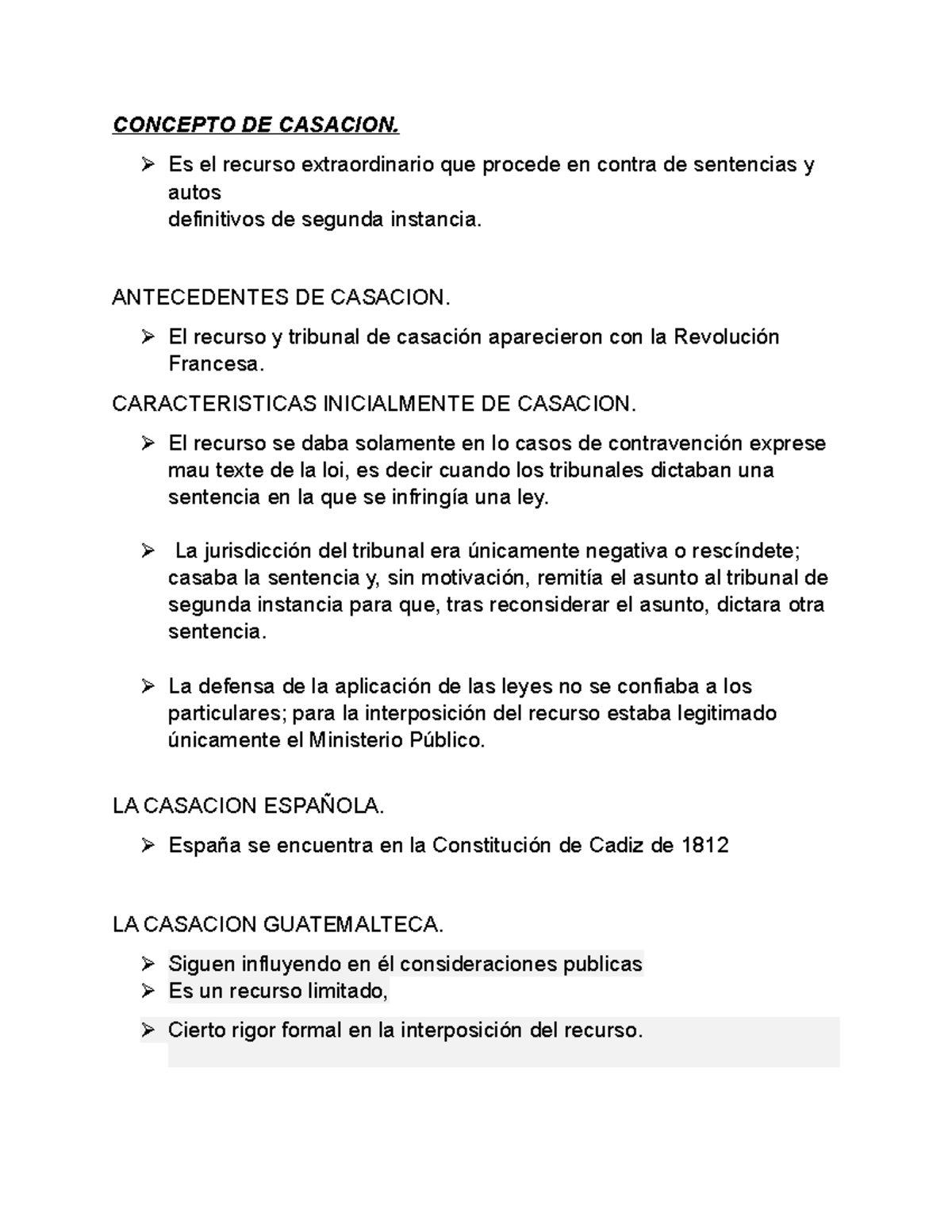 Material DE Examen Procesal Civil Y Mercantil - CONCEPTO DE CASACION ...