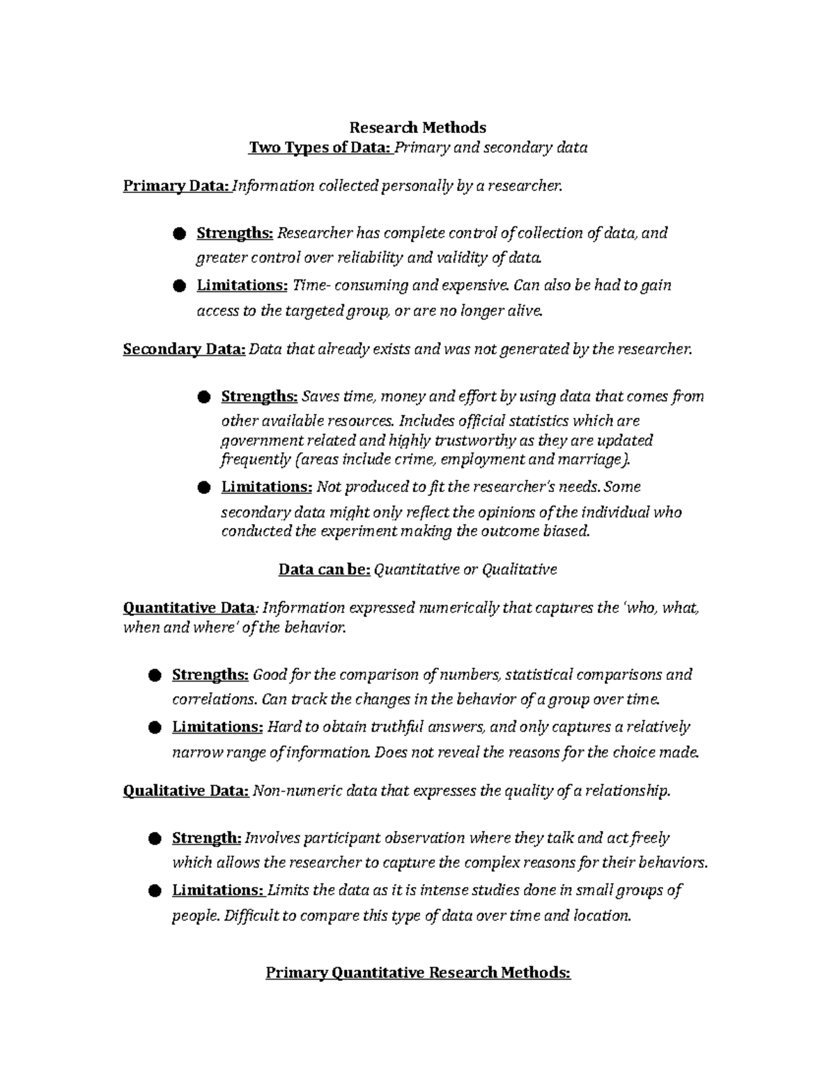 research-methods-notes-research-methods-two-types-of-data-primary