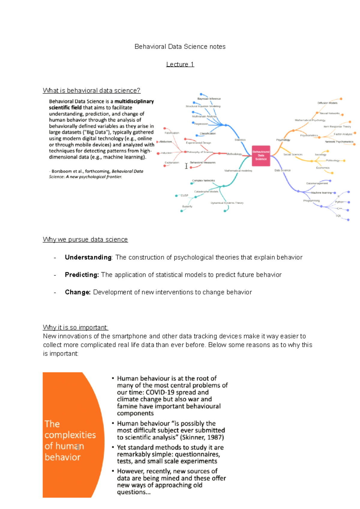 Behavioural Data Science Lecture 1 - Behavioral Data Science notes ...