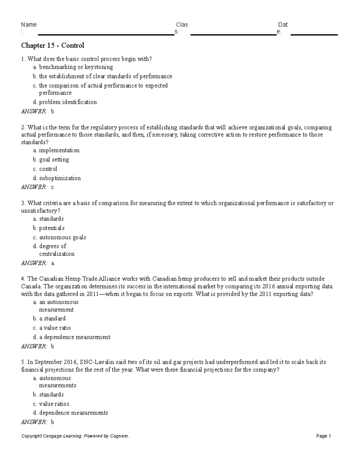 Chapter 15 Control - Busa2005 Management - : s: e: Chapter 15 - Control ...
