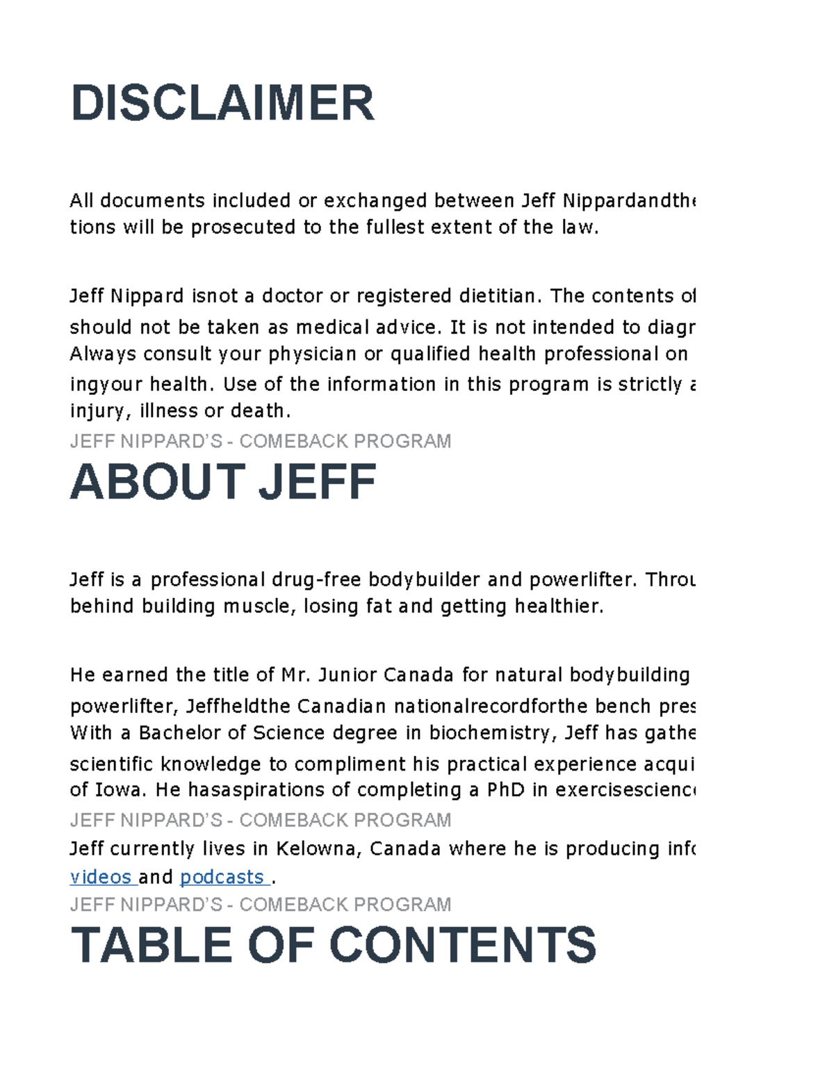 Toaz - DISCLAIMER All documents included or exchanged between Jeff ...