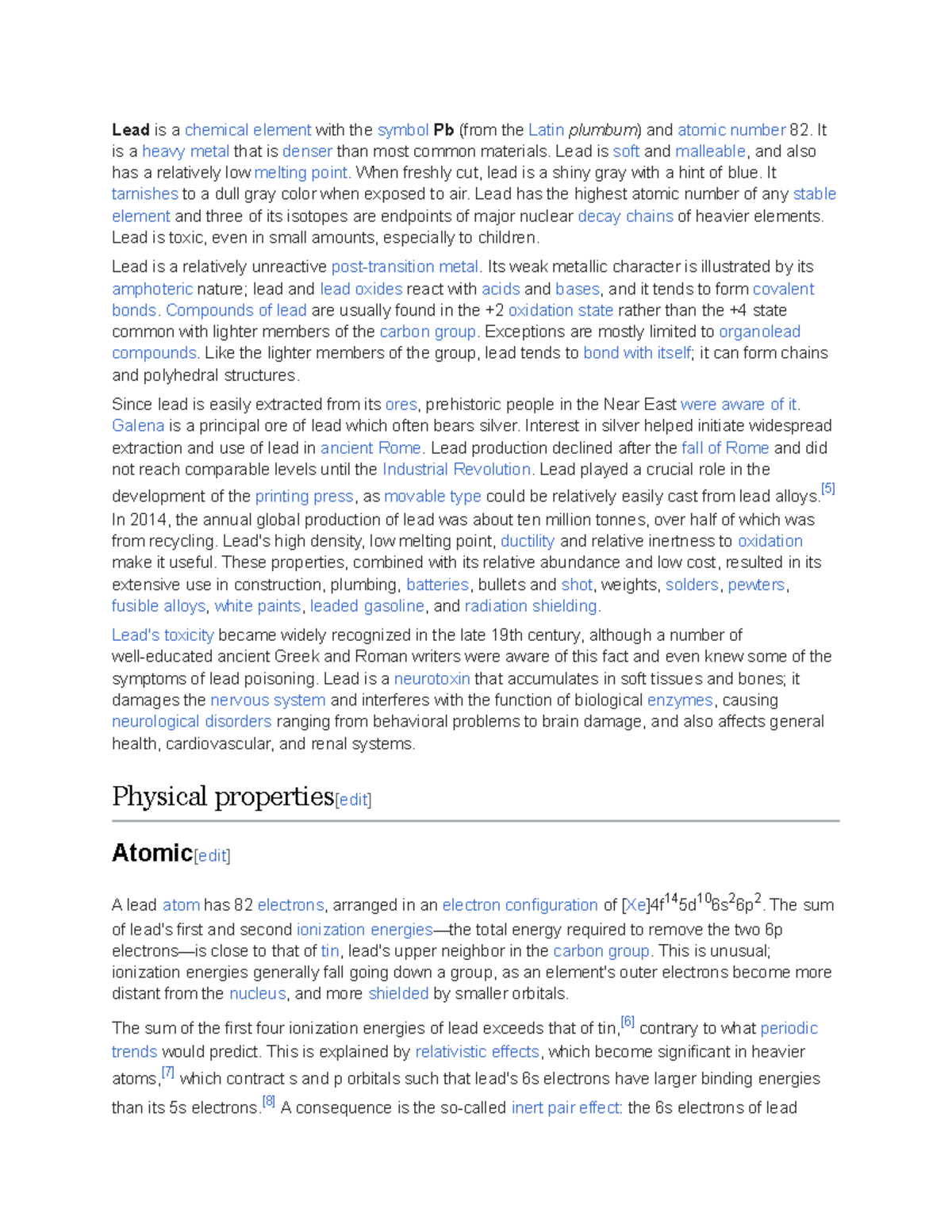 Lead lead facts. Lead is a chemical element with the symbol Pb (from the Latin plumbum) and
