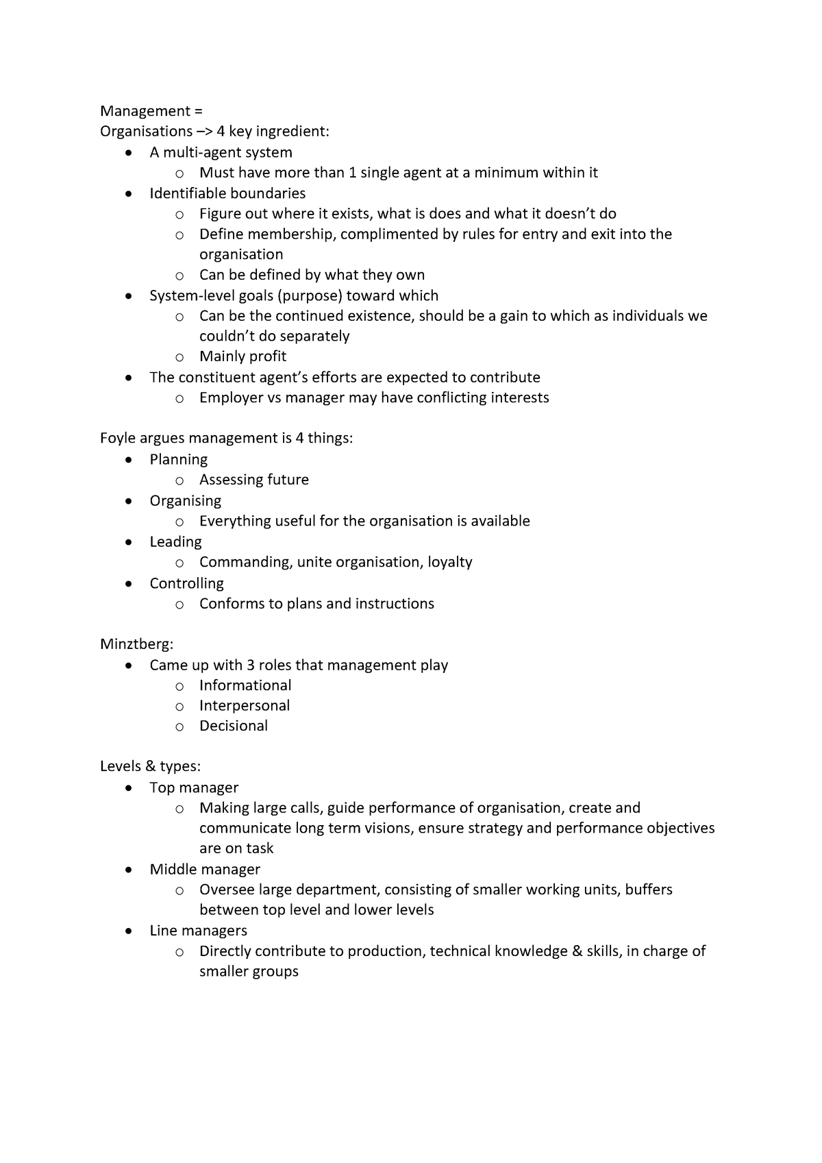 Management and organisation notes 2021 - MGMT1136 - UWA - Studocu