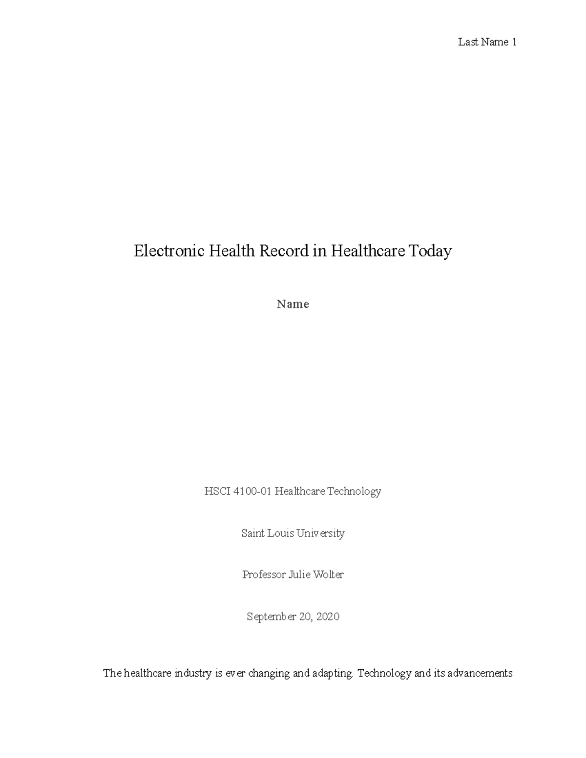 health-care-technology-ehr-paper-last-name-1-electronic-health-record