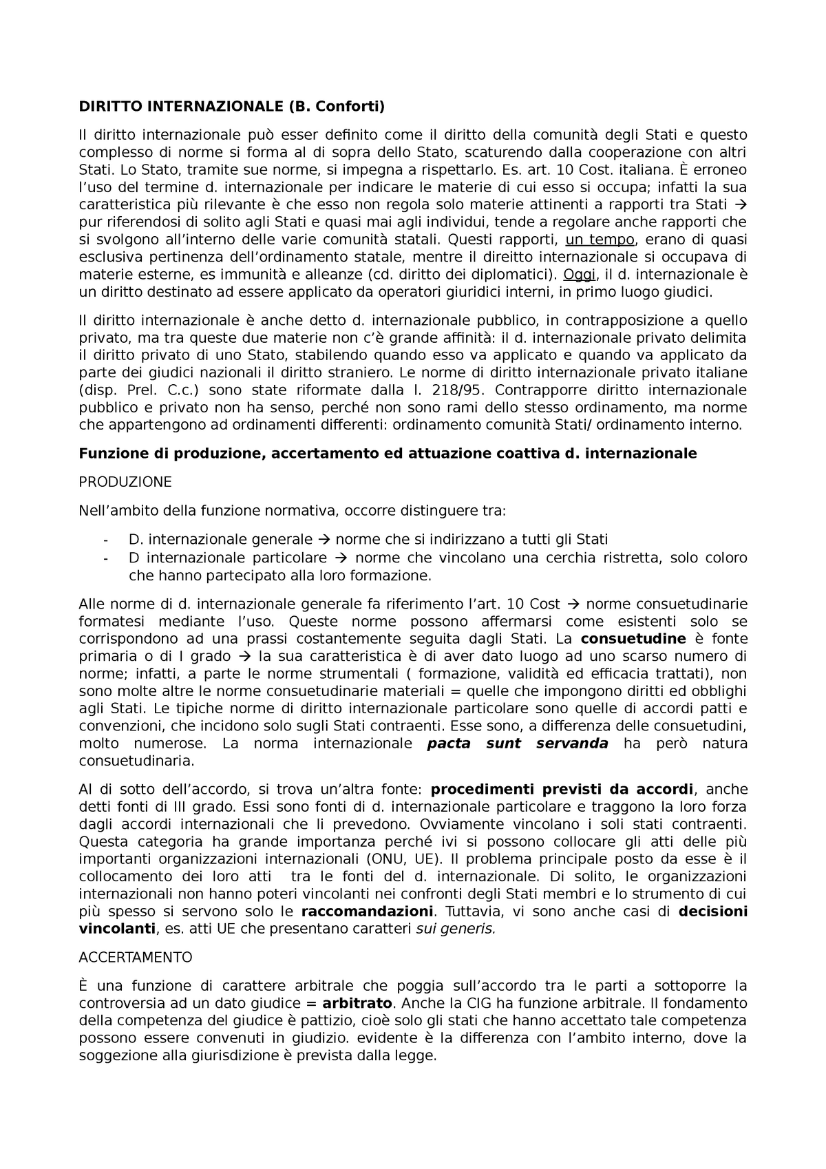 DIRITTO INTERNAZIONALE B. Conforti - DIRITTO INTERNAZIONALE (B ...