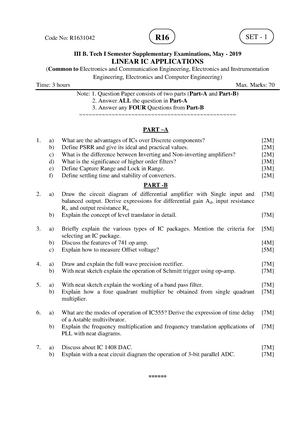 Prev questions of lica III B. Tech I Semester Supplementary