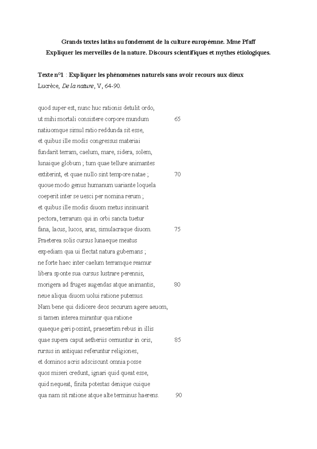 Texte n°1 - Grands textes latins au fondement de la culture européenne ...