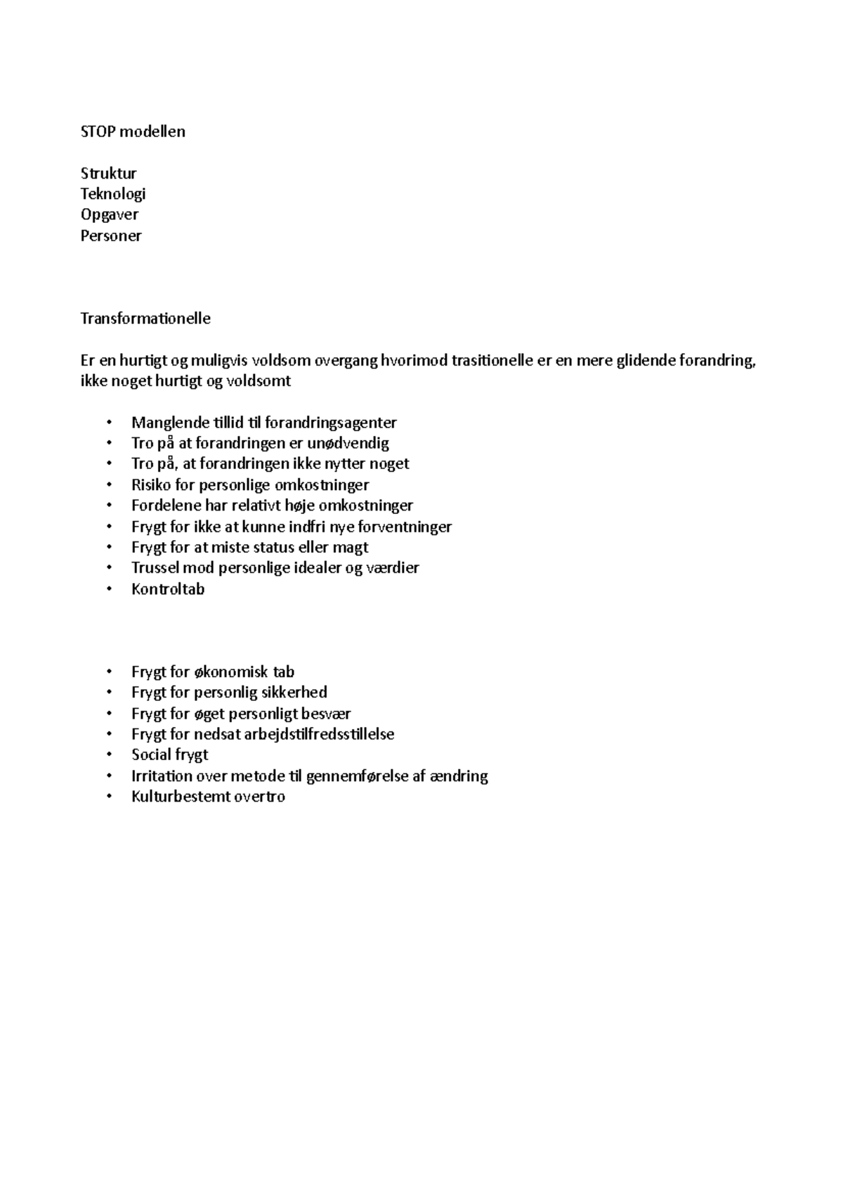 STOP modellen forandringsledelse - STOP modellen Struktur Teknologi ...