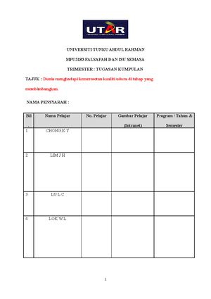 2.Course Plan MPU3183 FIS 202310 - 1 UNIVERSITI TUNKU ABDUL RAHMAN ...