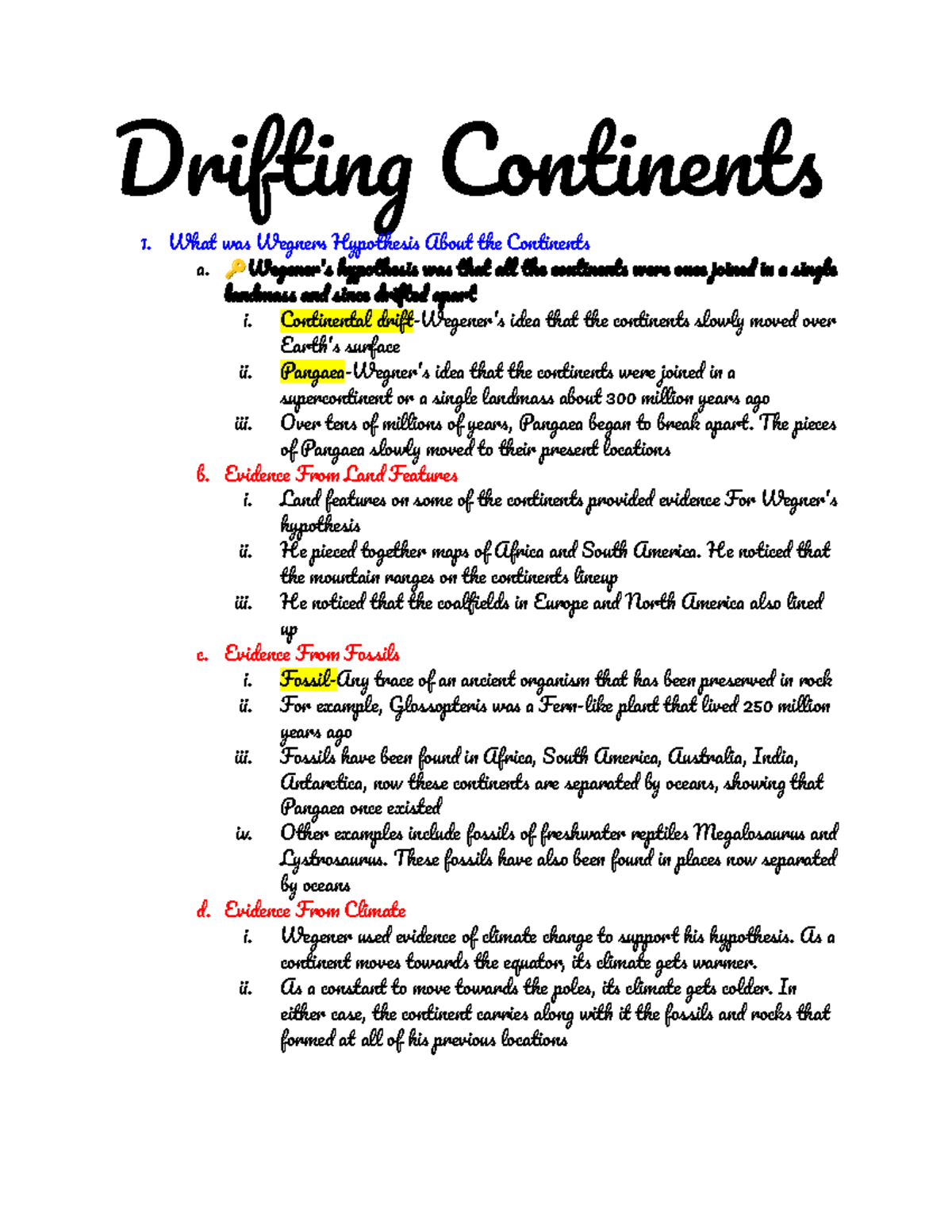 3.1 Notes - About the Drifting Continents - Driftin Continent Wha wa ...
