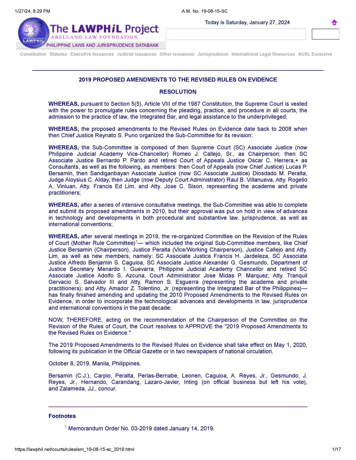 A.M. No. 19-08-15-SC - AM. 19-08-15-SC - Constitution Statutes ...