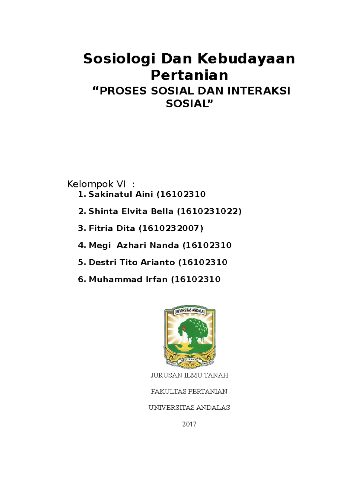 Proses Sosial Dan Interaksi Sosial - Sosiologi Dan Kebudayaan Pertanian ...