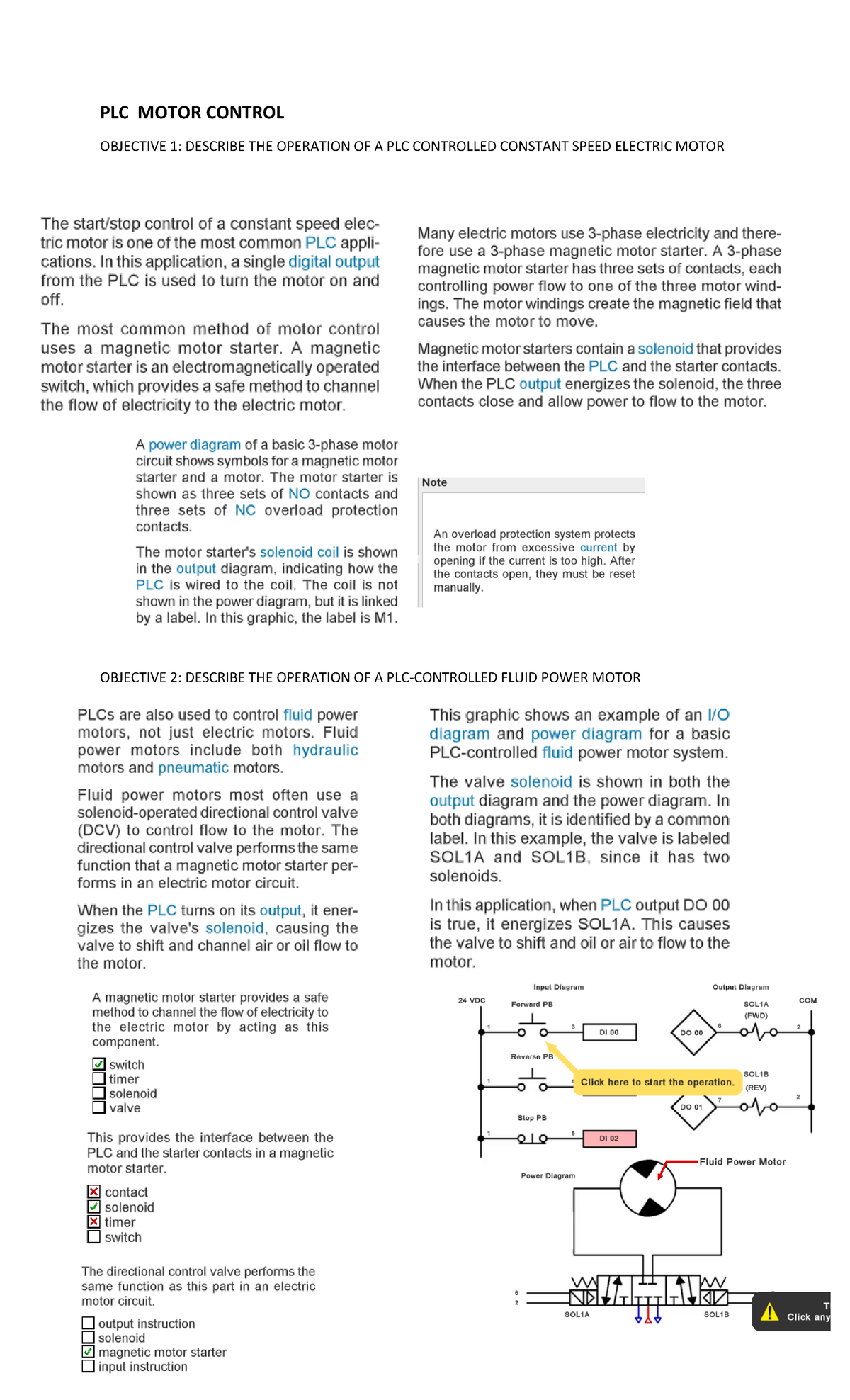 PLC Motor Control PLC MOTOR CONTROL OBJECTIVE 1 DESCRIBE THE