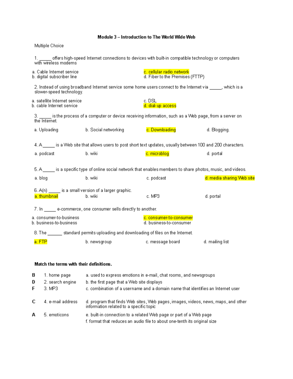 Module 3 - IT ASSIGNMENT - Module 3 – Introduction to The World Wide ...