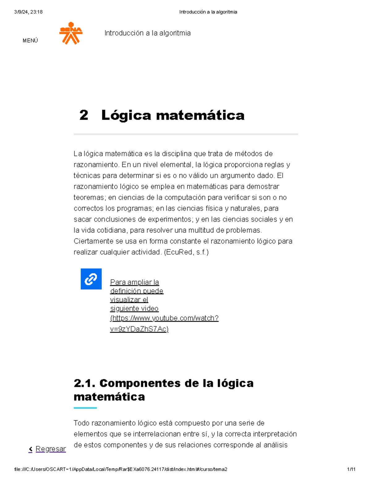 Logica Matematica - La lógica matemática es la disciplina que trata de ...