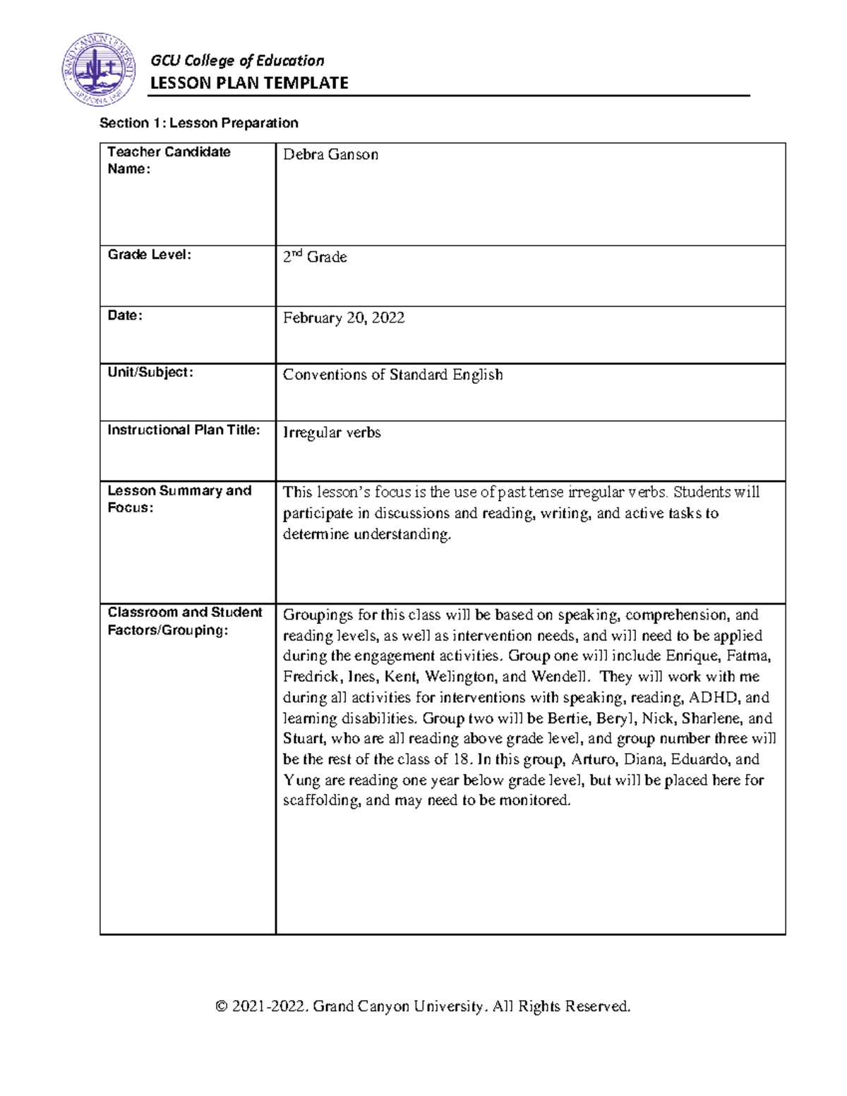 Lesson Plan Template for Teacher Candidates - LESSON PLAN TEMPLATE ...