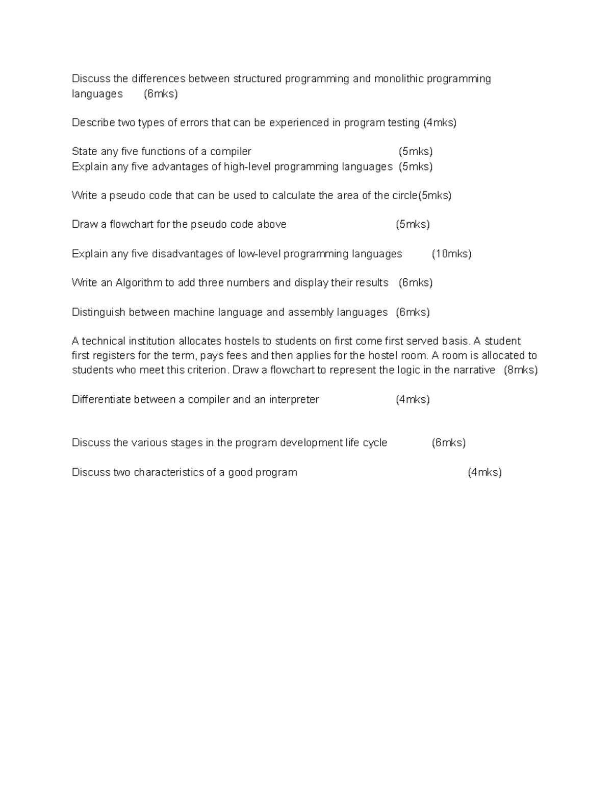 Structured programming-2 - A student first registers for the term, pays ...