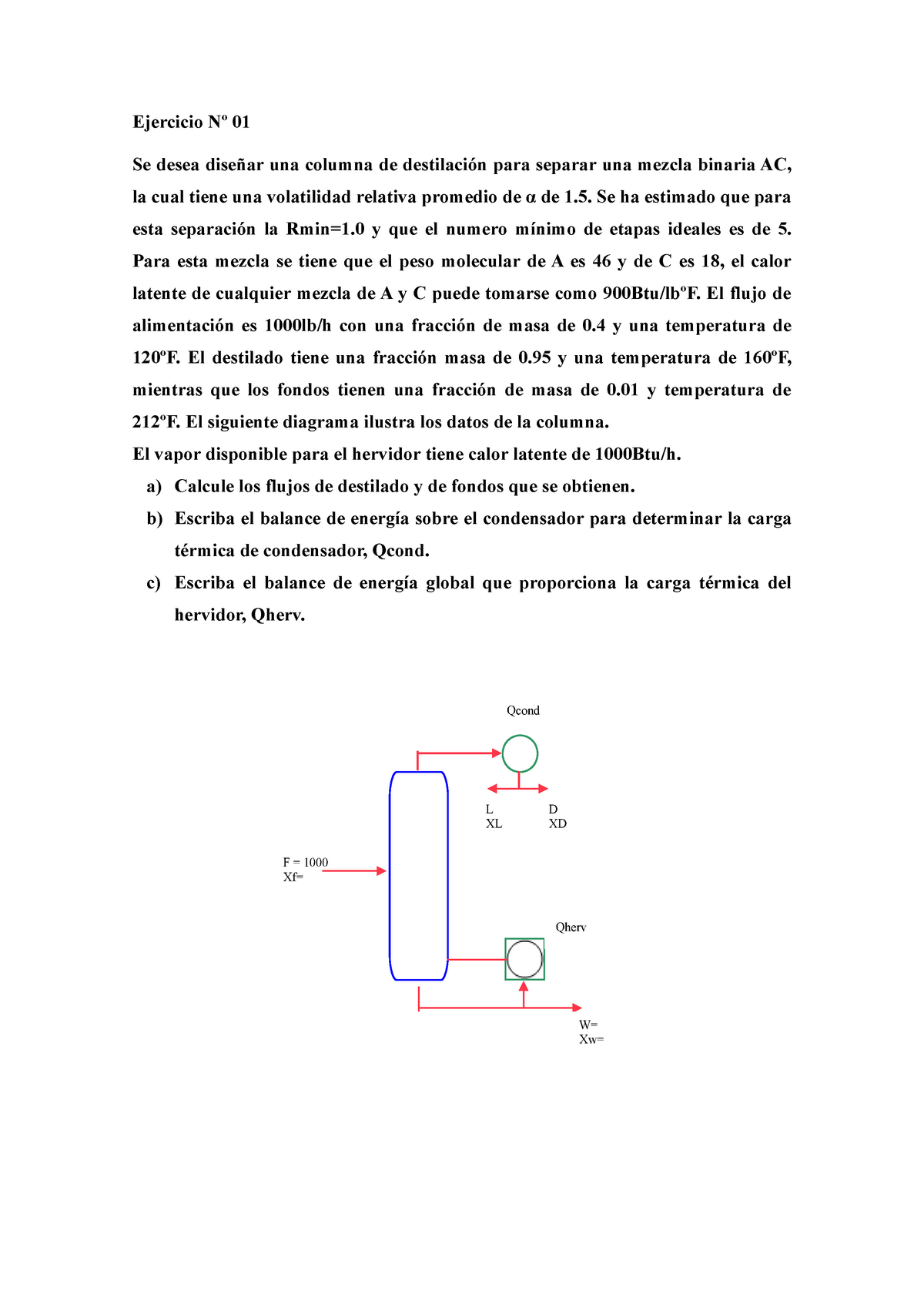 Ejercicios Del Treybal Ejercicio Nº 01 Se Desea Diseñar Una Columna